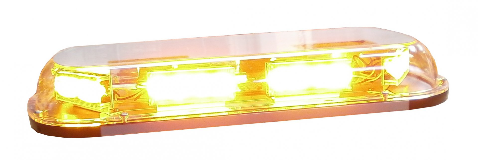 Rampe lumineuse LED orange avec projecteurs frontaux et latéraux