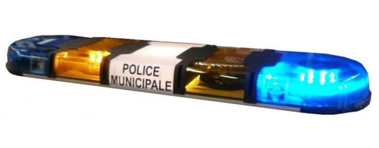 RAMPE POLICE MUNICIPALE LEDS ORANGE ET BLEU