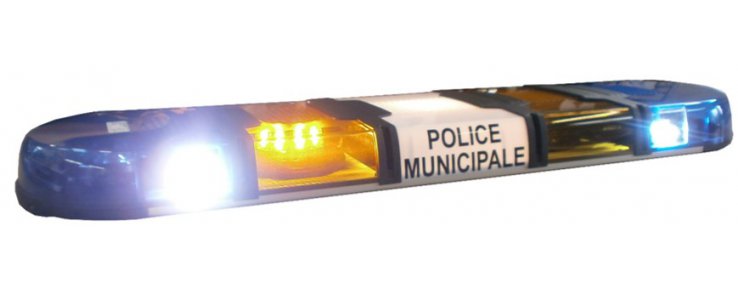 RAMPE POLICE MUNICIPALE LEDS ORANGE ET BLEU