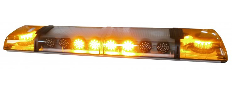 RAMPE LUMINEUSE ORANGE AVEC GYROPHARES LEDS ET PLOTS DEFILANTS